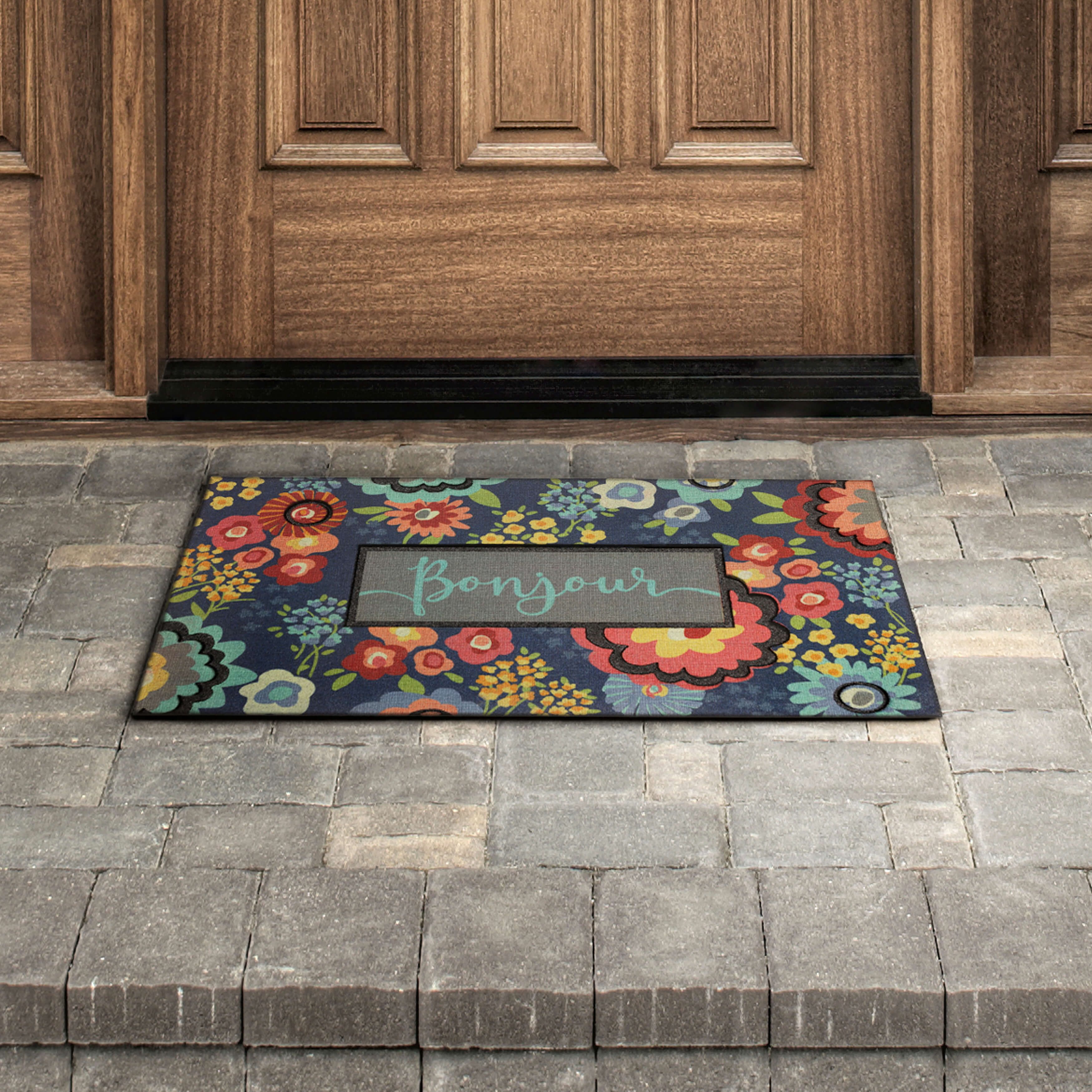 Mohawk Home Bonjour Garden Outdoor Polyester Door Mat, Multi, 1' 6" X 2' 6"