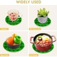 thumbnail image 5 of FREEAMG Saint Patrick Clover Green Plaid Heat Resistant Trivets Potholders 2PCS,Round Cotton Weave Handmade Pot Holder, Non-Slip Hot Mats Kitchen Dining Plate Mat, 5 of 7