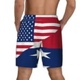 thumbnail image 2 of Men's 2 in 1 Swim Trunks with Compression Liner America Texas Flag Quick Dry Beach Shorts, 2 of 6