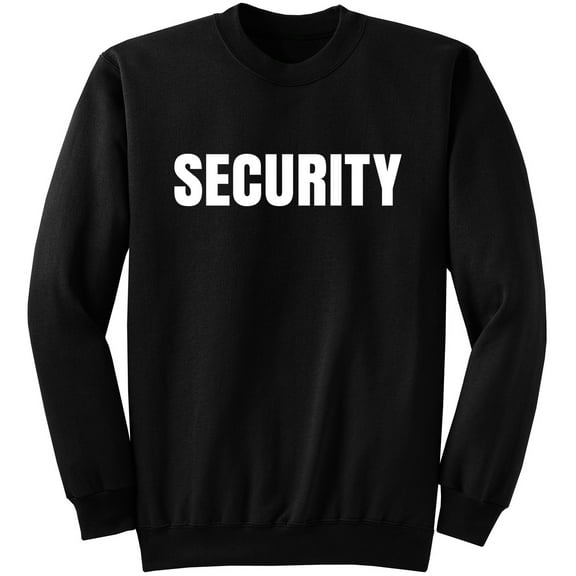 Security Guard Bouncer Event Party Safety Staff Sweatshirt Front & Back Print Jet Black (S)