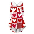 thumbnail image 2 of Valentine Dresses for Women Long Sleeve Casual V Neck Dress Love Heart Loose Oversized Dresses Red S, 2 of 5