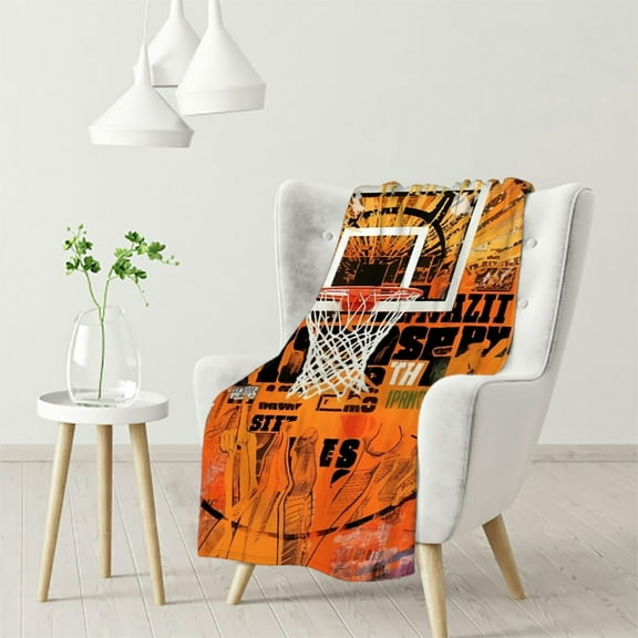 ARISTURING  Basketball Blankets - Basketball Blankets Basketball Gifts for Men Boys Plush Basketball Blanket for Couch Bed Sofa Home Decor