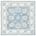thumbnail image 6 of SAFAVIEH Micro-Loop Larry Floral Bordered Wool Area Rug, Blue/Ivory, 5' x 8', 6 of 10