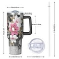thumbnail image 2 of OBREWU Pioneer Flower Tumbler with Handle and Lid,Pioneer Flower 40oz Double Wall Vacuum Insulated Tumbler,Cups Gift for Women and Men, 2 of 7