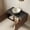 36''Bowl White Stone Vessel, variant on LHKJ 36in Black Stone Countertop, Brown Oak Cabinet, No Basin