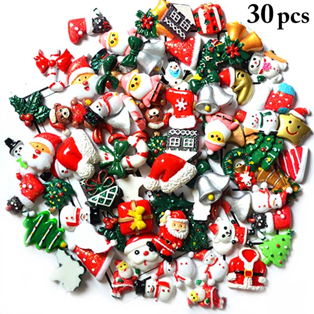 Christmas Charm Assorted Christmas Resin Embellishment for DIY Jewelry Making