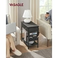 thumbnail image 2 of VASAGLE Table d'Appoint avec Ports USB et Prises de Courant, Table de Bout à Dessus Rabattable avec Station de Recharge, Fini Chêne Ébénisé et Noir, 2 of 6