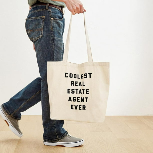 CafePress Coolest Real Estate Agent Ever Tote Bag Natural Canvas Tote Bag Cloth Shopping Bag