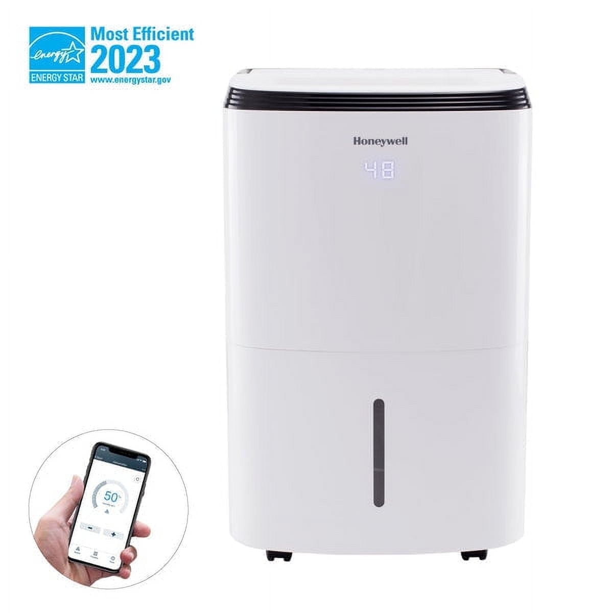 Honeywell 3000 Sq. Ft. Energy Star Smart Dehumidifier for Home Basements & Large Rooms, with WiFi, Alexa Voice Control and Anti-Spill Design - TP50AWKNR