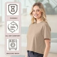 thumbnail image 5 of Next Level Women's Ideal Crop Top, 4 oz. 60/40 Combed Ring-Spun Cotton/Polyester Bulk Tee, Assorted Short Sleeve Crewneck Plain Tees, Mixed Color Solid T-shirts (Dark Color 3 Pack, M), 5 of 7