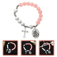 thumbnail image 2 of Pulsera de cruz de cristal, pulsera de cuentas, pulsera de rosario, joyería para mujer, 2 of 6