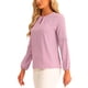 thumbnail image 4 of CAMISAS DE TRABAJO CHIC PARA MUJER INSPIRADAS, CAMISA DE CHIFFON DE MANGA LARGA CON ESCOTE EN FORMA DE LLAVE, BLUSA ELEGANTE XS ROSA, 4 of 6
