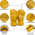 thumbnail image 5 of PAKNADA 12 Pair Cow Grain Leather Work Gloves, White, Premium Safety Gloves for Construction, Farming, Gardening, Outdoor Use, 5 of 5