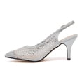 thumbnail image 2 of Lady Couture Lola Embellished Pointed Toe Slingback Pump, Silver, 8, 2 of 4