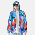 thumbnail image 2 of Kdxio Bright Flowers Print Women Men Sun Protection UPF 50+ Jackets Zip Up Long Sleeve Hoodie Hiking Lightweight with Pockets, 2 of 7