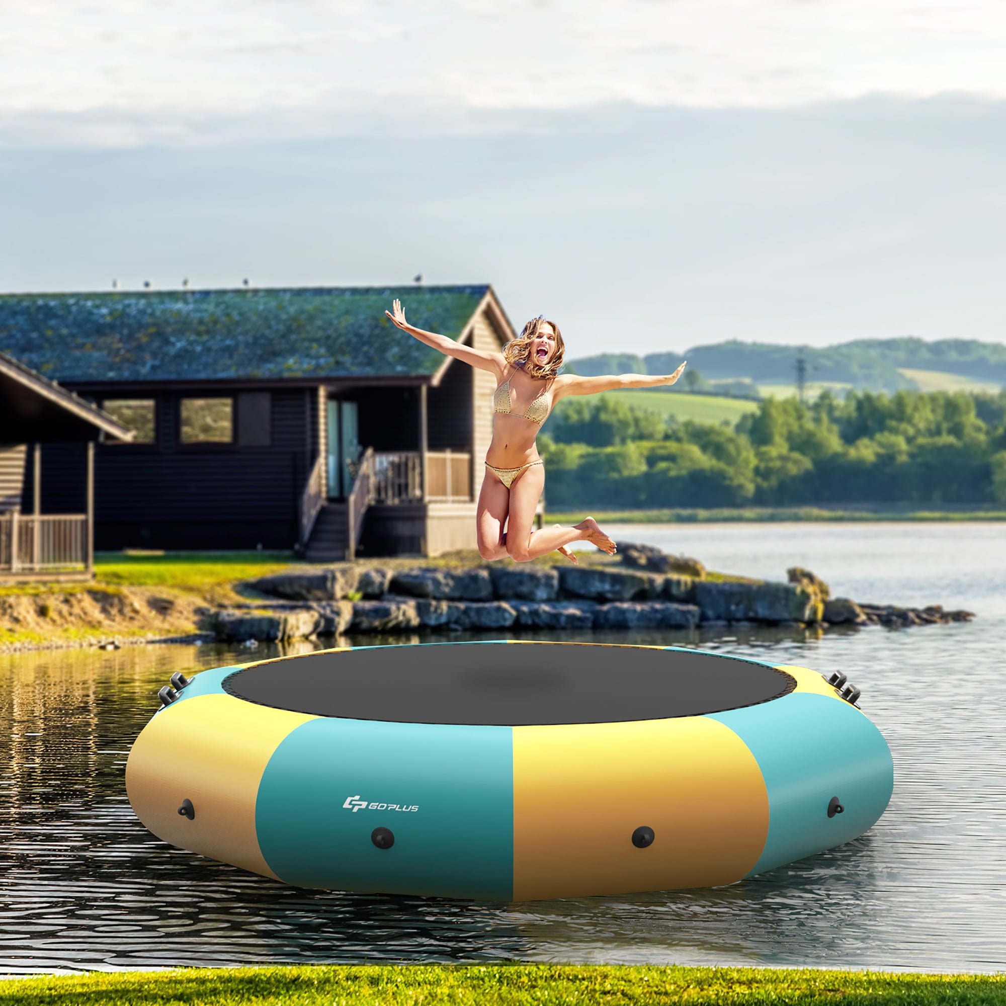 Inflatable lake trampoline hotsell