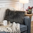 thumbnail image 2 of Northlight 20" Walnut Brown Plush Furry Rectangular Throw Pillow, 2 of 4