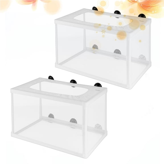 LOLIPPYY 2-Pack White Fish Net for Aquarium Hatchery with Cups, Netting for Fish Survival