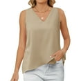 thumbnail image 6 of Heisall Women's V Neck Sleeveless Tops Casual Button Down Polyester Blouse Summer Spring Fall Winter All Season Loose Fit Tops, 6 of 9