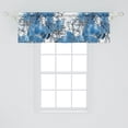 thumbnail image 2 of Floral Window Valance, Abstract Dream of Surreal Garden Flowers Sketch With Line Art Silhouette Pattern, Curtain Valance for Kitchen Bedroom with Rod Pocket, 54" X 18", White Sea Blue, by Ambesonne, 2 of 2