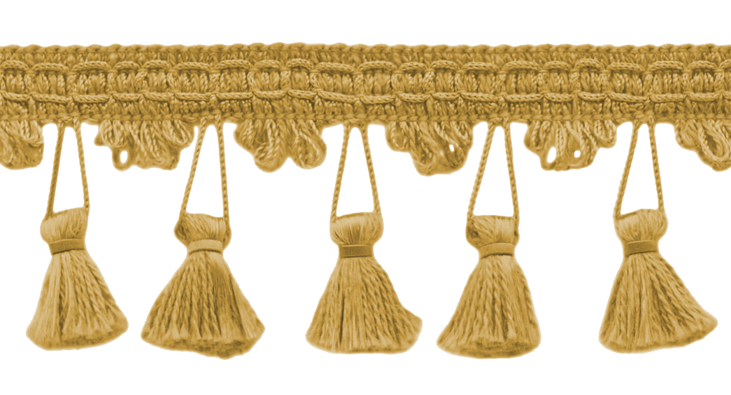 2.5 Inch Light Gold Tassel Fringe Trim / Style TFC0225 / Color Sun