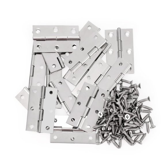 Pxyelec Charnière Pliante en Acier Inoxydable de 2,2 Pouces pour Meubles de Maison Porte Placard Armoire Lot de 16