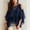 Navy, variant on Cold Shoulder Layered Chiffon Blouse Ruffle Sheer Loose Tunic Top for Summer Women Gauze Lightweight Breathable Tees Tunic Vacation Club Date Night Outfits, Light Blue 3XL