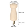 thumbnail image 2 of Ganchos de Pared de Madera Sólida con Tornillo, Ganchos para Abrigos, Perchas Decorativas de Montaje en Pared 22mmx48mm (DxL) Sin Pintura, 6 piezas, 2 of 3