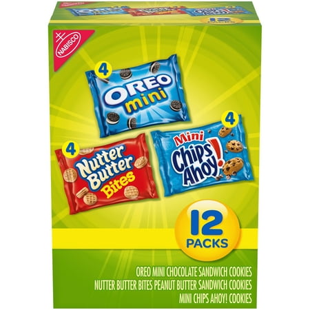 Nabisco Mini Chips Ahoy!, Nutter Butter Bites, & Mini Oreo Varity Snack Pack, 1 Oz., 12 Count