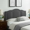 thumbnail image 2 of Headboard, Full Queen Size, Velvet, Dark Grey Gray, Modern Contemporary Urban Design, Bedroom Master Guest Suite, 2 of 10