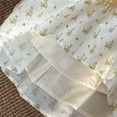 thumbnail image 3 of Girls Sleeveless Square Neck A-Line Dress Yellow Gingham Floral Two-Tone Summer Casual Flowy Dress,Size 9-10 T, 3 of 9