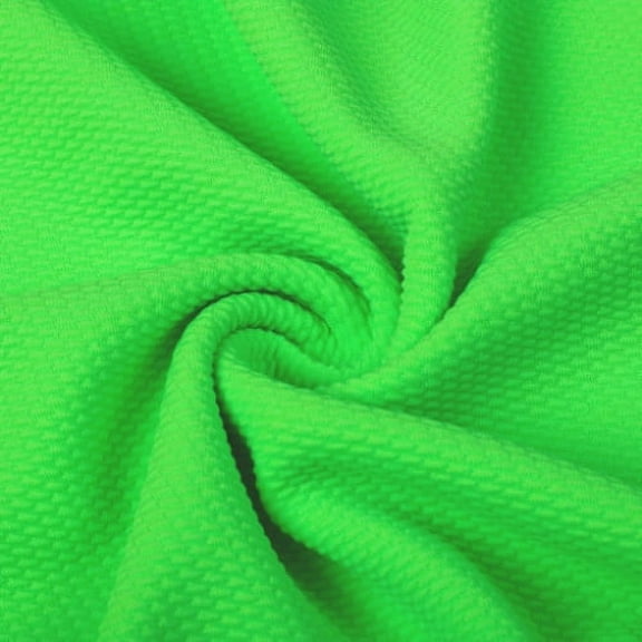 Neon Green Liverpool Bullet Textured Fabric by the yard 4 Way Stretch Solid