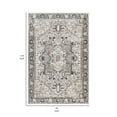 thumbnail image 5 of Cal 8 x 10 Area Rug Persian Inspired Medallion Print Soft Gray Polyester - Saltoro Sherpi, 5 of 5