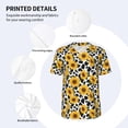 thumbnail image 3 of KLL Cow Print Sunflower for Men's Baseball Shirts,Short Sleeve Casual Shirts Button Down Shirt for Men Beach Summer Wedding Shirt-, 3 of 7
