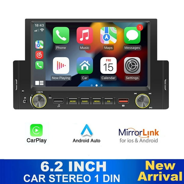 de nuevo creer Monumento 1 Din Universal Car Radio 6.2 Inch MP5 Multimedia Player Autostereo Android  Carplay MirrorLink Bluetooth with Cam F170C - Walmart.com