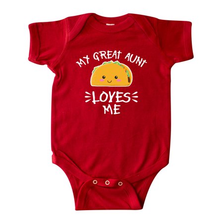 

Inktastic My Great Aunt Loves Me with Taco Illustration Gift Baby Boy or Baby Girl Bodysuit