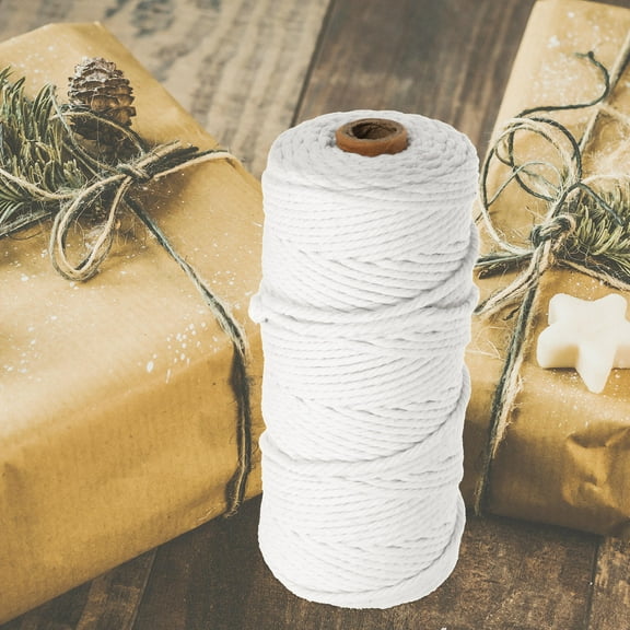 SEWCHICS White Cotton Rope for Crafts, Kitchen Twine, Food Trussing, Baking, Wrapping, and Home Projects