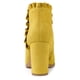 thumbnail image 3 of Botines Tacón De Bloque Con Volantes Para Mujer Amarillo 37, 3 of 7