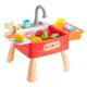 thumbnail image 1 of Lavaplatoe cocina eléctrico de simulación con fregadero de agua corriente Juguete de simulación educativo Actividad de cumpleaños Juguetes rojo CUTICAT fregadero de juego de cocina para niños, 1 of 8