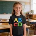 thumbnail image 4 of Boys' ABCD Graphic T-Shirt | Back to School Cotton Tee for Boys 3-10 Years | First Day of School Shirt, Black,Size 9 T, 4 of 9