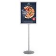 thumbnail image 4 of M&T Displays Sign Holder Stand, Silver 22x28 Inch Poster Frame Double Sided Slide-In Aluminum Easy Loading Floor Standing Pedestal Advertisement Post Commercial Menu Holder Round Heavyweight Base, 4 of 9