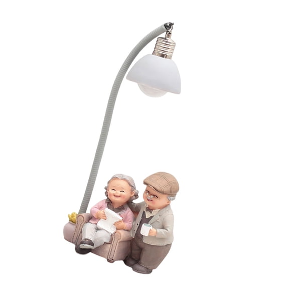 Elderly Couple Figurine Grandparent Couple Figurine Nightlight for Wedding Home Decoration Perfect Gift for Parent