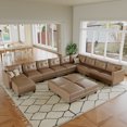 thumbnail image 1 of LLappuil Modular Sectional Sofa, 14 Seat Oversized Modular Sectional Sofa with Storage, Faux Leather Waterproof Sofa for Living Room, 1 of 9