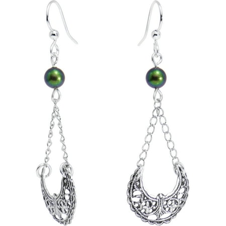 Swarovski Crystal Silver Plated Earrings - Handcrafted Silver Plated Over the Moon Earrings Created with Swarovski Crystals