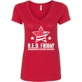 thumbnail image 3 of Inktastic Red Friday Remembering Everyone Deployed with Red American Flag Women's V-Neck T-Shirt, 3 of 5