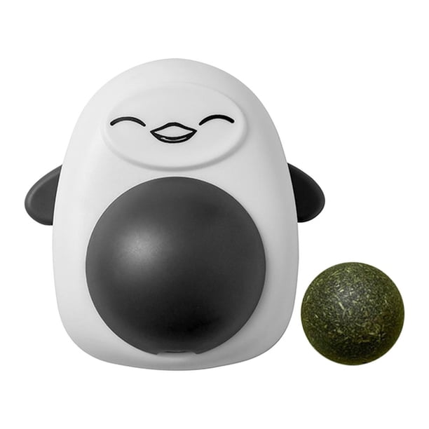 Hierba Gatera Juguete Limpieza para Gatos Plástico para Suministros para (pingüino Oscuro)