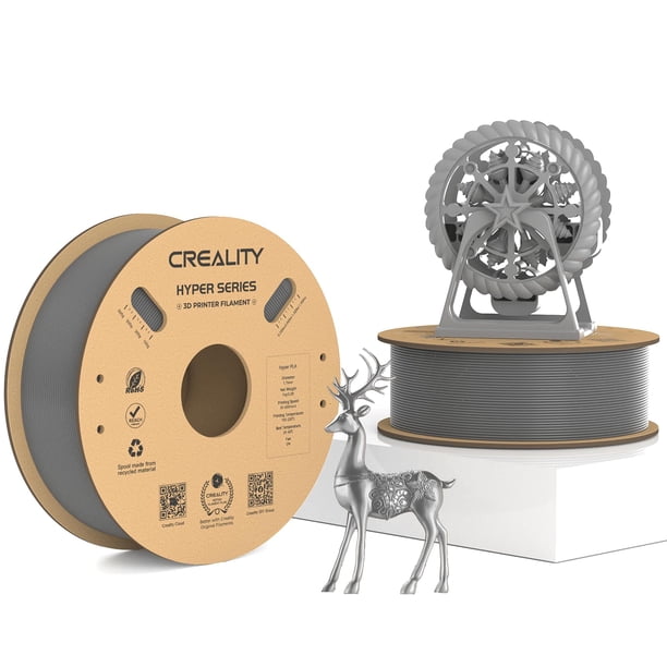 Filamento para impresora 3D Creality Hyper PLA gris de 2 kg