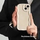 thumbnail image 4 of Wave Pattern Solid Color Cream For iPhone 15 14 13 12 11 Pro Max Mini Transparent Yellow Resistant Couple White Clear Phone Case, 4 of 5