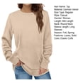 thumbnail image 5 of Women Fall Top Women's Round Neck Solid Color Pullover Sweatshirt for Spring Autumn Round Neck Pullover, 5 of 5