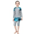 thumbnail image 1 of Ticikt Girls' 2 Piece Swimsuit Set Long Sleeve Long Pants Rashguard Set Sun Protection Swimdress 2026 Fashion,Color:Grey,1 Years, 1 of 8